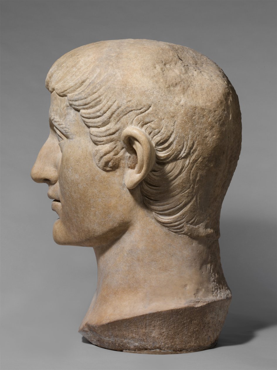 Marmurowa głowa portretowa cesarza Konstantyna I, c.325-370 AD (marmur) autorstwa Roman