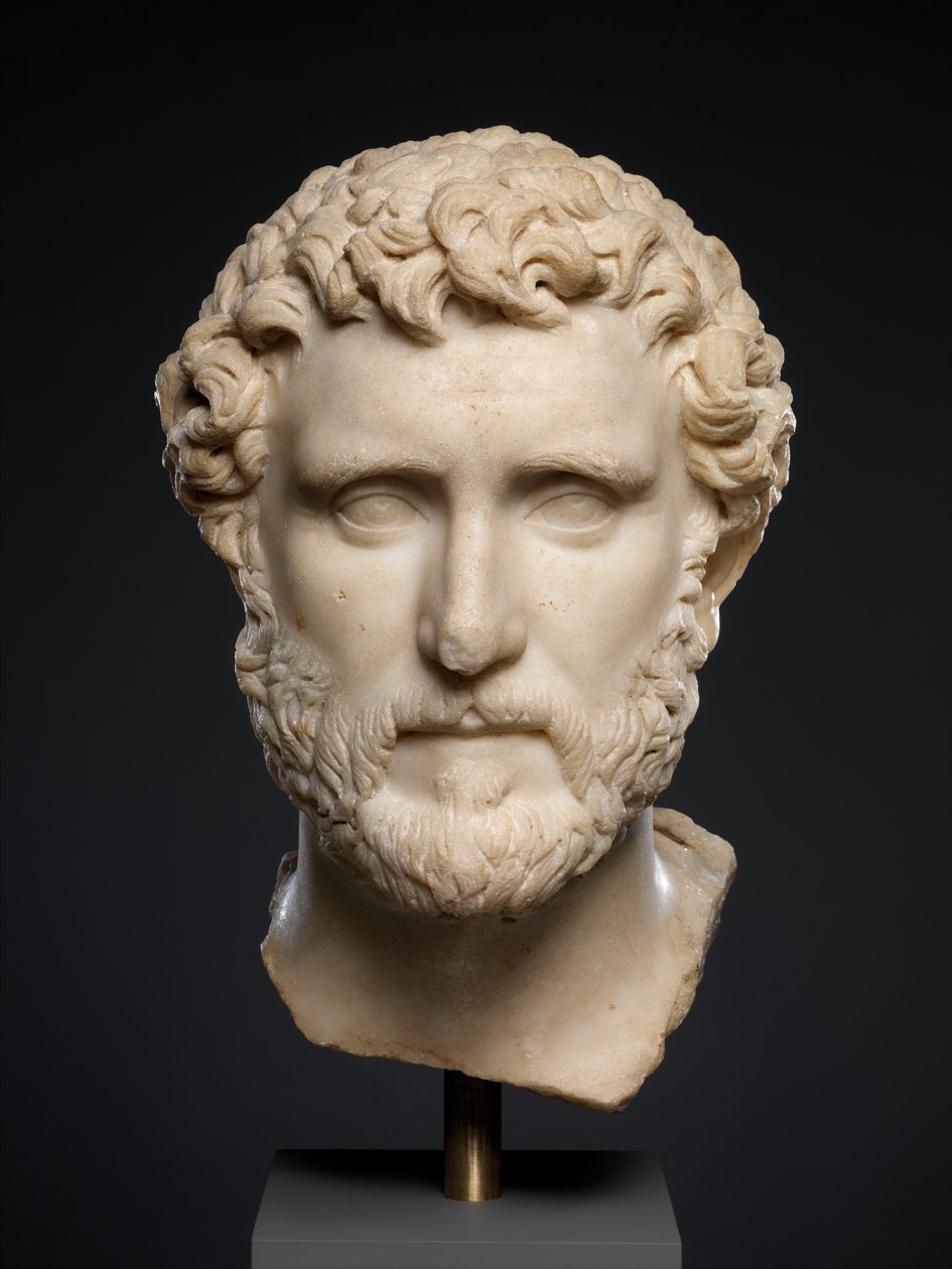 Marmurowy portret cesarza Antoninusa Piusa, ok. 138-161 ne (marmur) autorstwa Roman