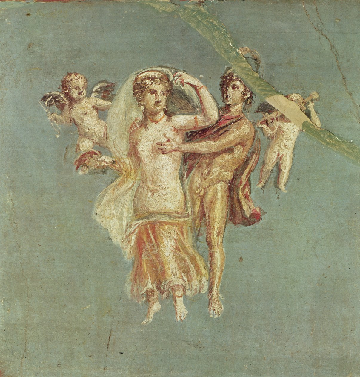 Mars i Wenus z cherubinami na niebieskim tle, z Herkulanum autorstwa Roman