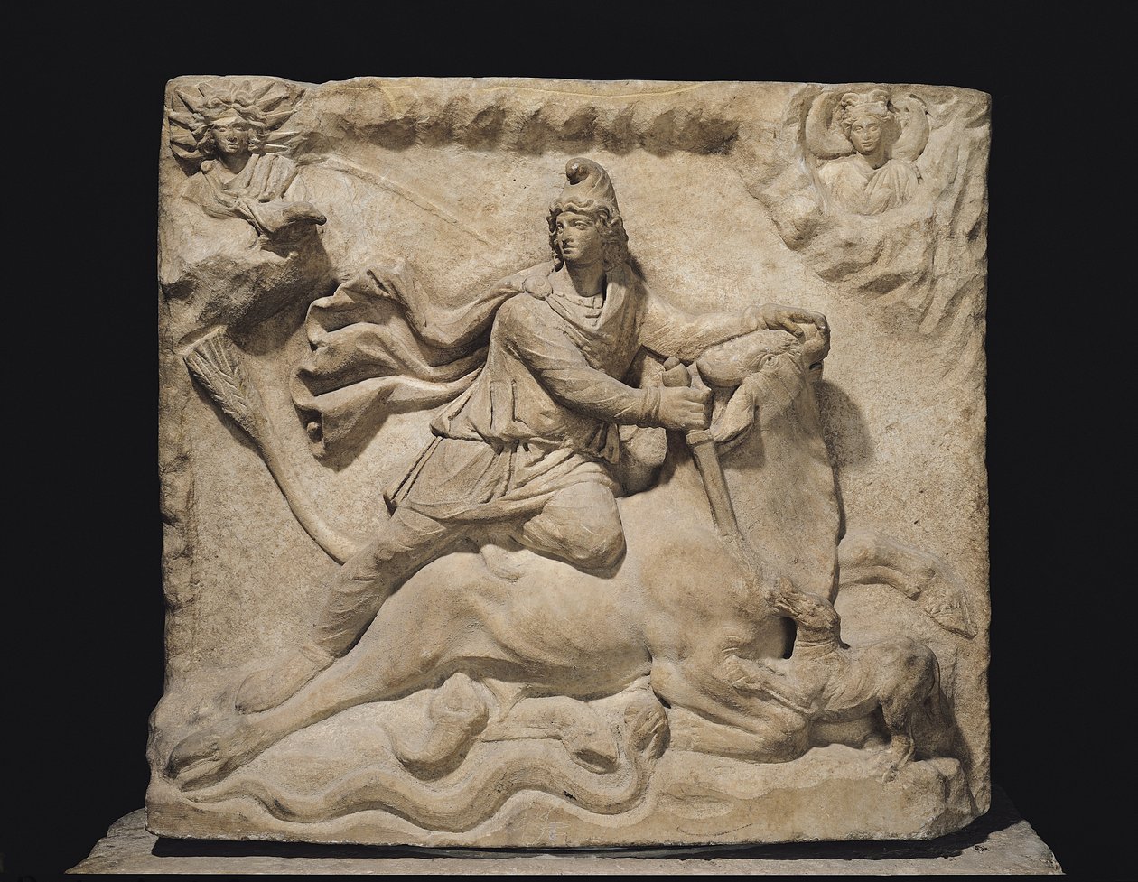 Mitra składający ofiarę z byka, II-III w. (marmur) (zob. też 226092) autorstwa Roman