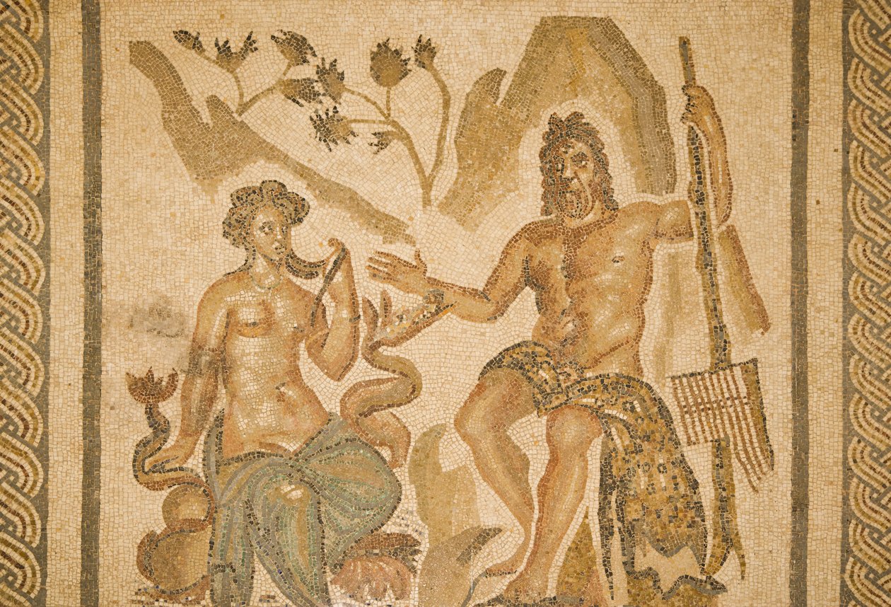 Mozaika Polifem i Galatea, z Sali Mozaiki w Alcazarze Królów Chrześcijańskich (mozaika) autorstwa Roman