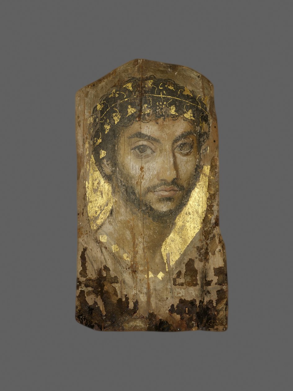 Portret mumii mężczyzny, Egipt, region Fajum autorstwa Roman
