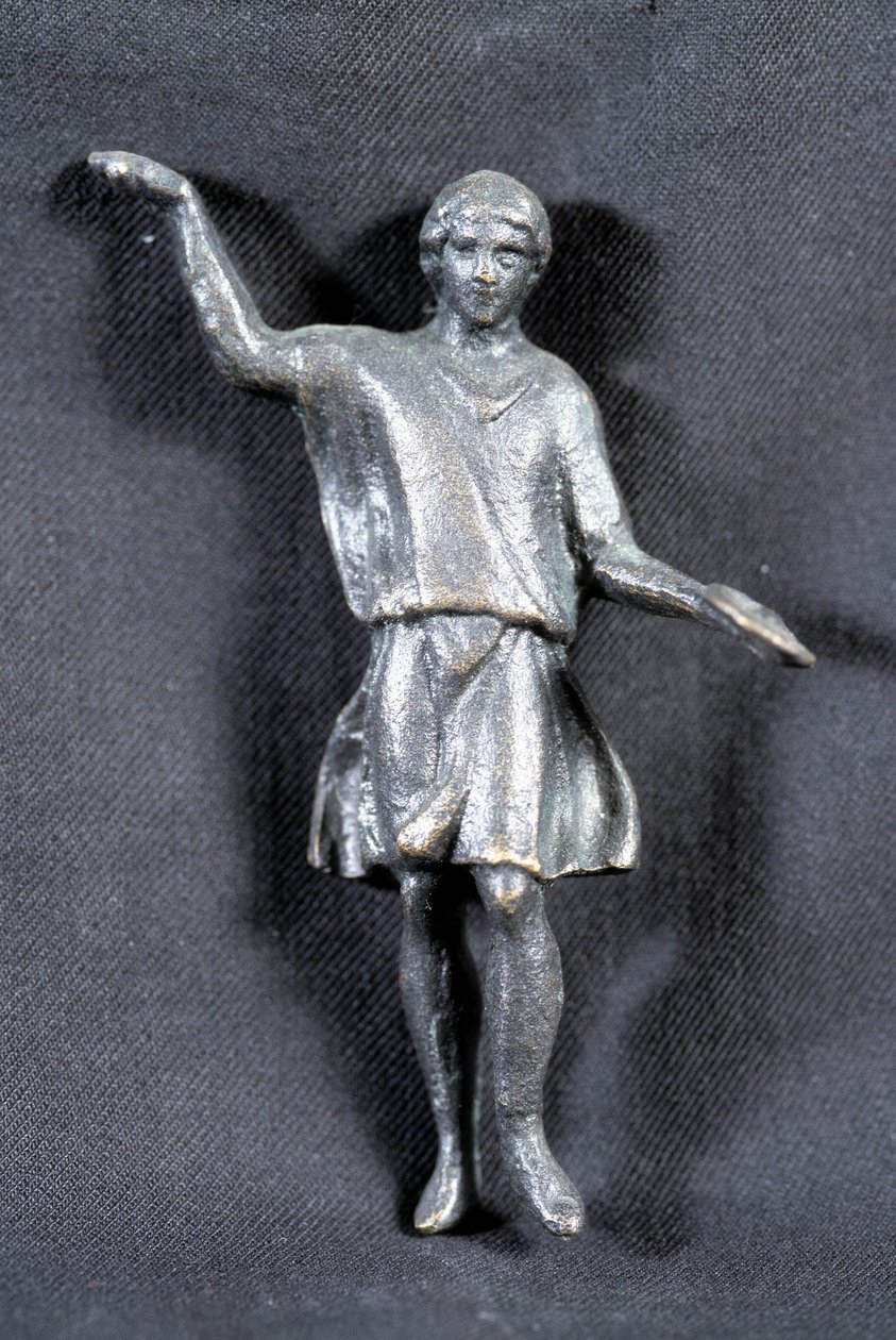 Statuetka Offrande z brązu, kol. prywatny, II wiek. Przypuszczalnie przez pielgrzymów w świątyni Marsa. autorstwa Roman