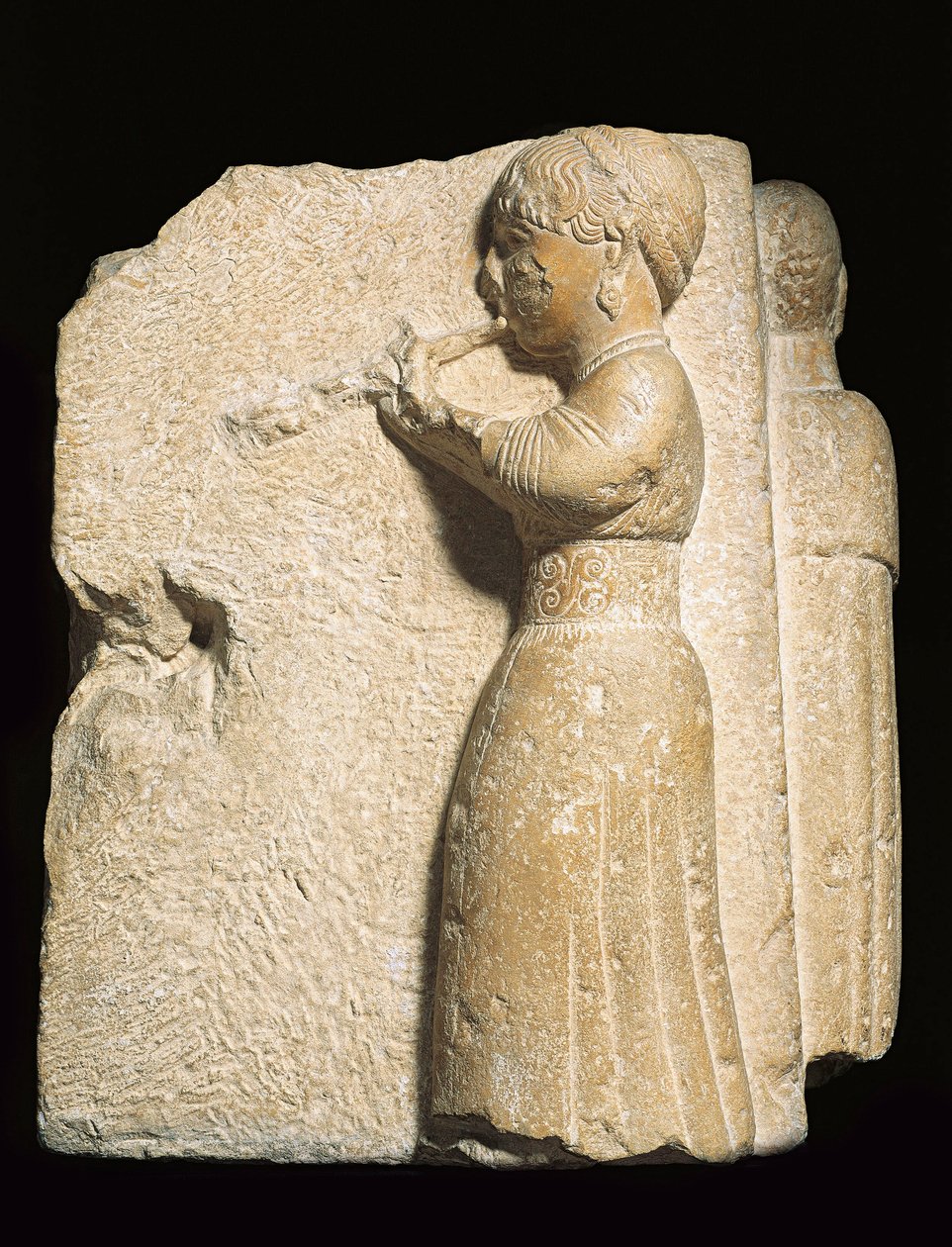 Rzeźba Osuna przedstawiająca kobietę grającą na aulosie, Urso, Andaluzja autorstwa Roman