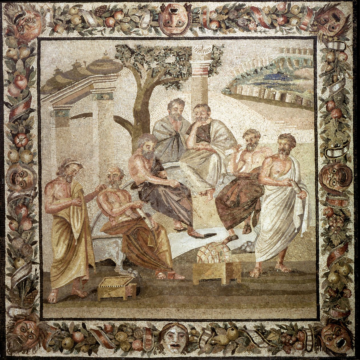 Akademia Platona, II wpne (mozaika) autorstwa Roman