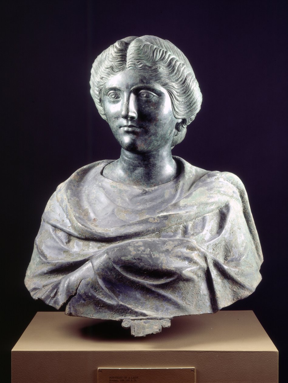 Portret damy, prawdopodobnie córki Marka Aureliusza (brąz) autorstwa Roman