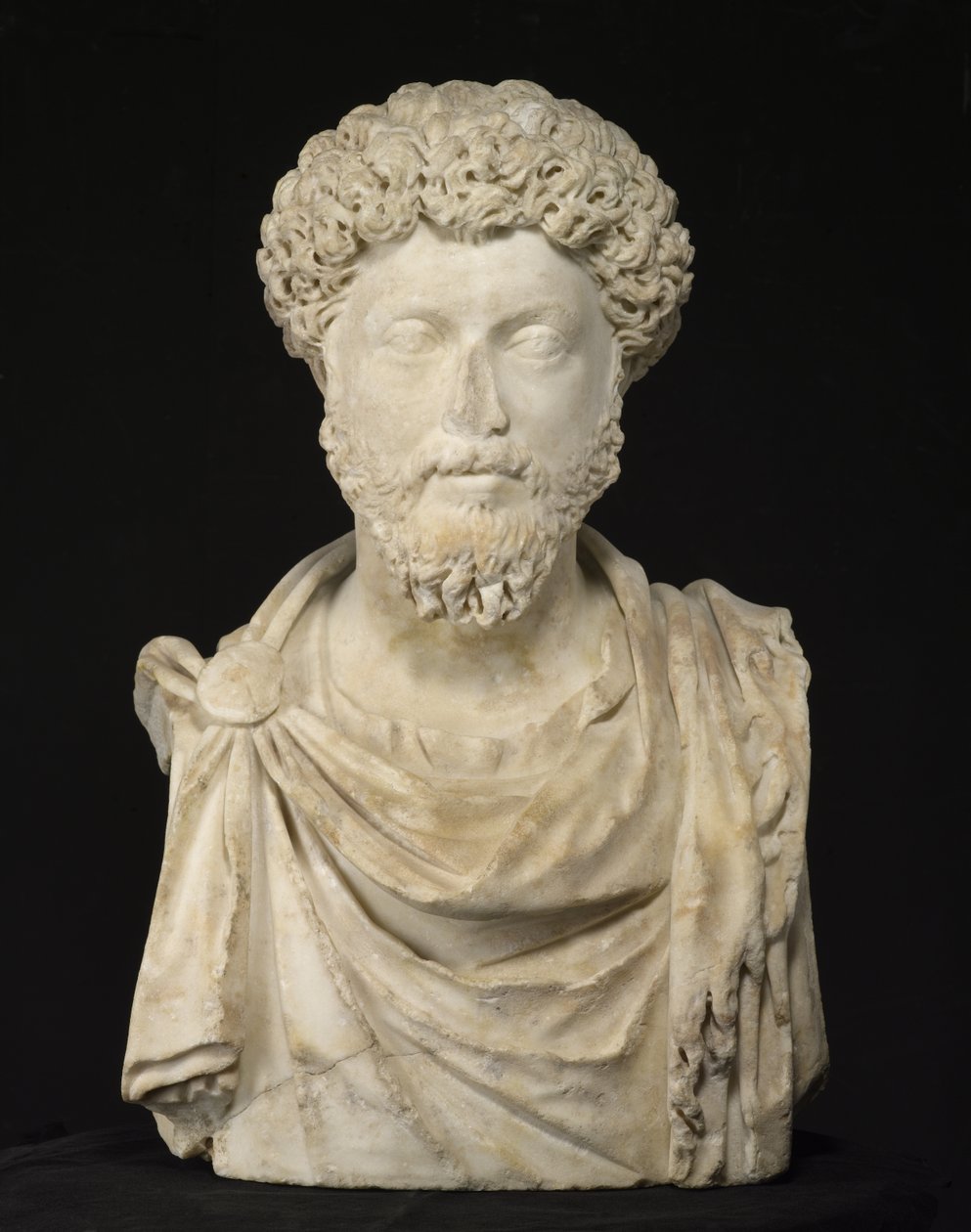 Portret cesarza Marka Aureliusza, koniec II (marmur) autorstwa Roman