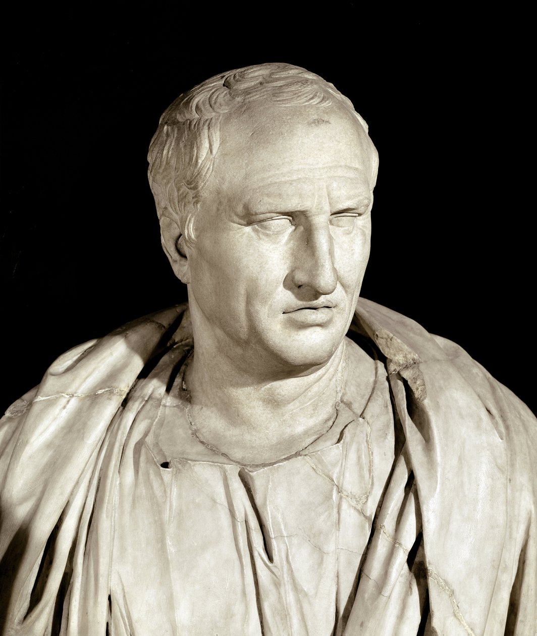 Portret rzymskiego męża stanu Cicerona (marmurowa rzeźba, ok. 50 pne) autorstwa Roman