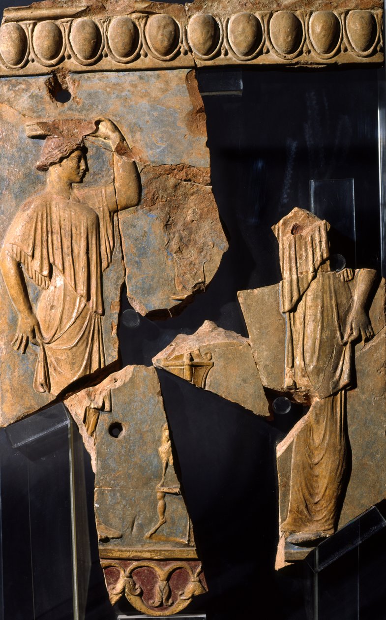 Płaskorzeźba z terenu świątyni Apollina, Palatyn, Rzym (terakota) autorstwa Roman