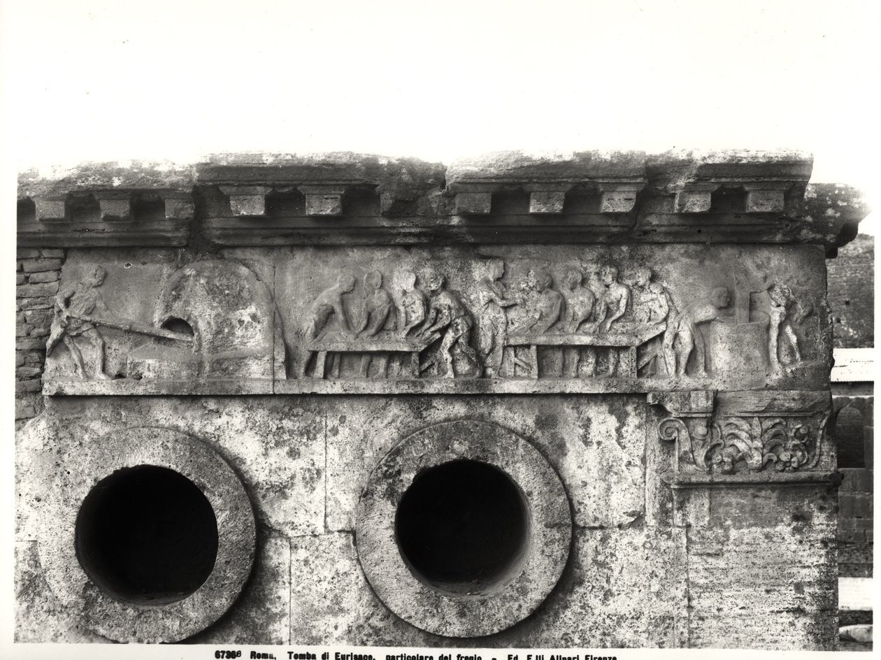 Relief z fryzu przedstawiający proces wypieku chleba, ok. 30 pne (szczegół) autorstwa Roman