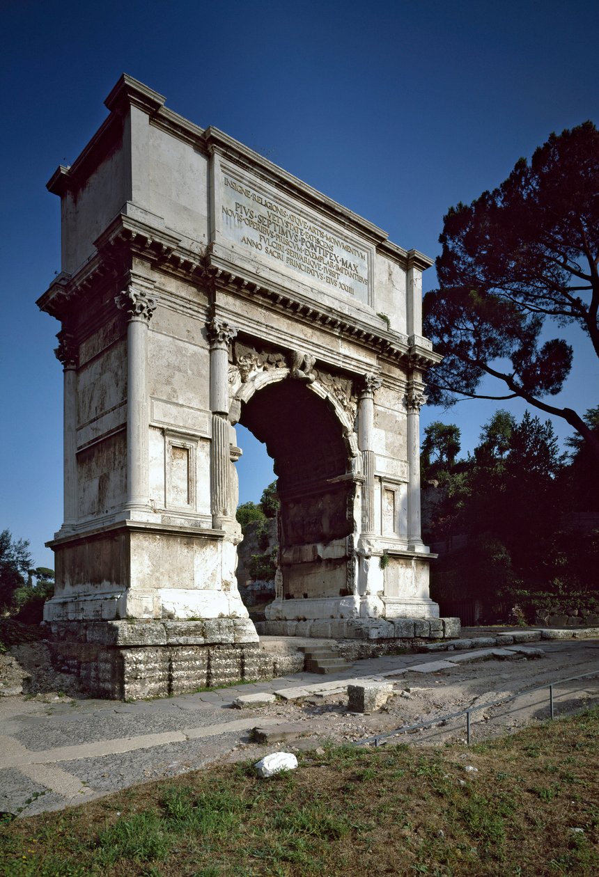 Sztuka rzymska: Łuk Tytusa (Tito) erige w 81 AD. Rzym, Włochy autorstwa Roman