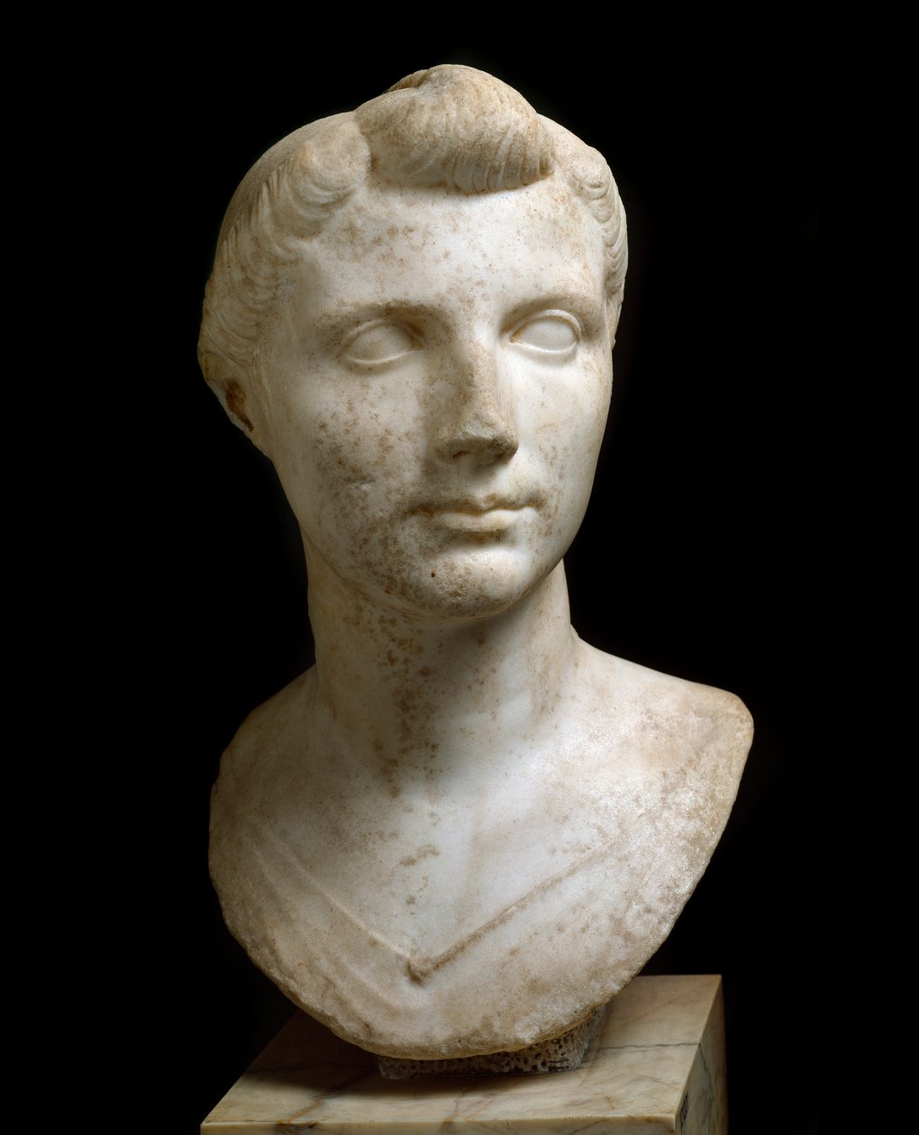 Sztuka rzymska: „” Popiersie Octavii Thurina Minor (69 pne-11 pne)”” Rzeźba z marmuru. Rzym, Narodowe Muzeum Rzymskie (w Terme) autorstwa Roman