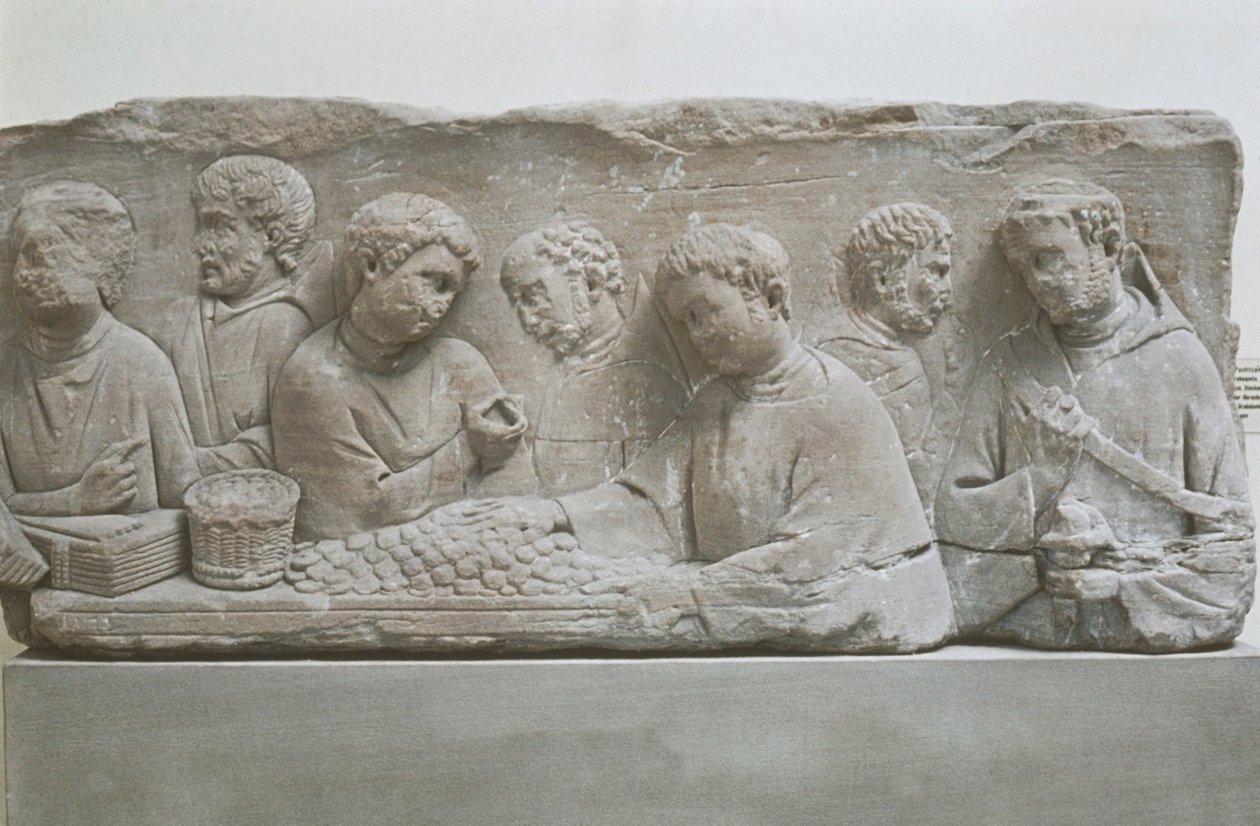 Rzymska stela nagrobna przedstawiająca miejsce zapłaty podatku, Neumagen-Dhron, Niemcy autorstwa Roman