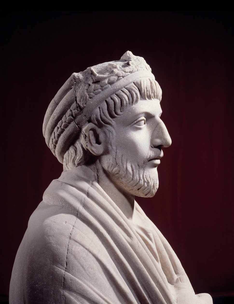 Roman Greco Art: Rzeźba cesarza rzymskiego Juliena lera apostaty (331 - 363) (IV wiek po JC) Paryż, Musee Du Louvre autorstwa Roman