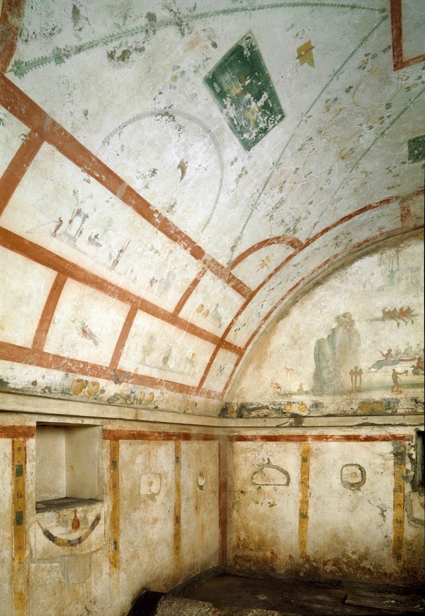 Sztuka rzymska: widok grobowca Caivano. 100-150 n.e. Neapol, Narodowe Muzeum Archeologiczne autorstwa Roman