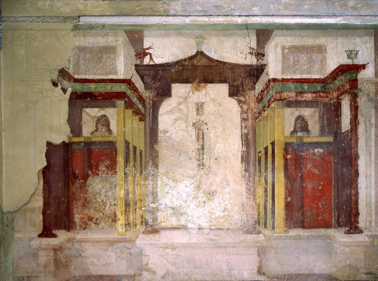 Południowa ściana Sali Masek, Dom Augusta, Wzgórze Palatyńskie, Rzym autorstwa Roman