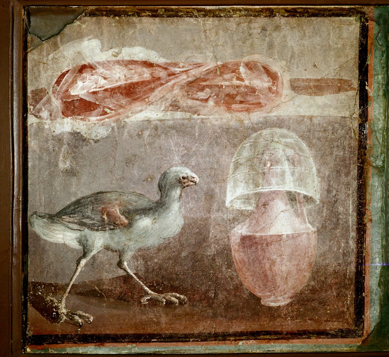 Martwa natura z ptakiem (fresk autorstwa Roman