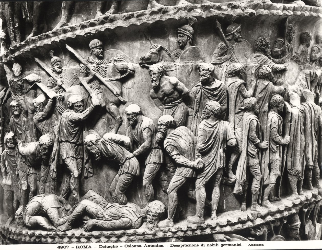 Ścięcie niemieckich szlachciców, fragment z kolumny Marka Aureliusza autorstwa Roman