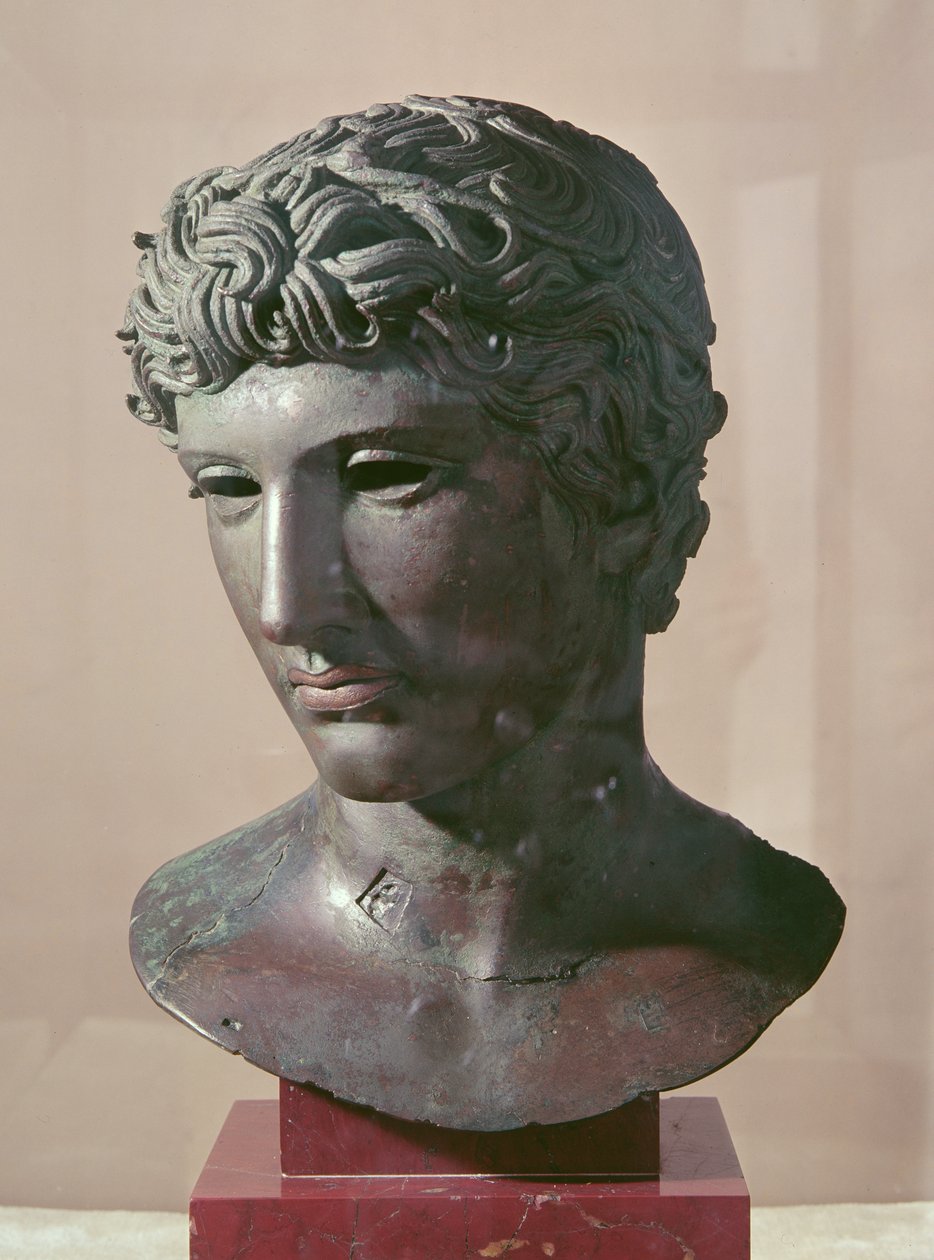 Głowa „Benevento”, ok.50 pne (brąz) autorstwa Roman