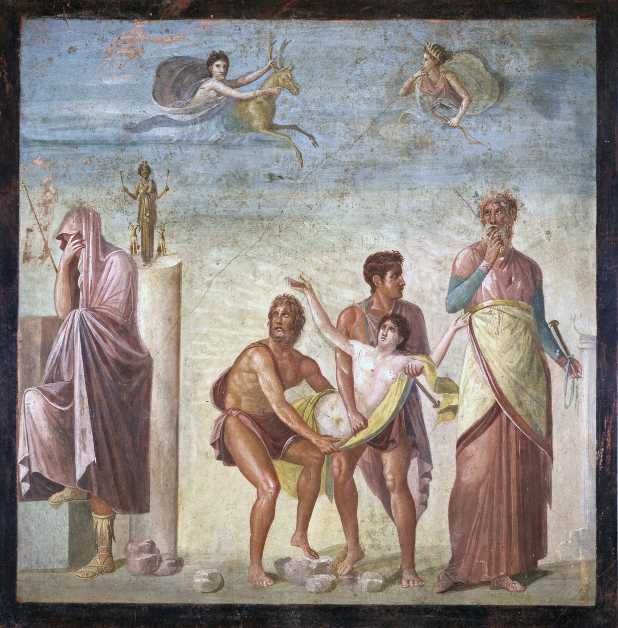 Ofiarowanie Ifigenii, z Domu Poety Tragicznego, Pompeje, 4. styl dekoracyjny, ok. 30 n.e. autorstwa Roman