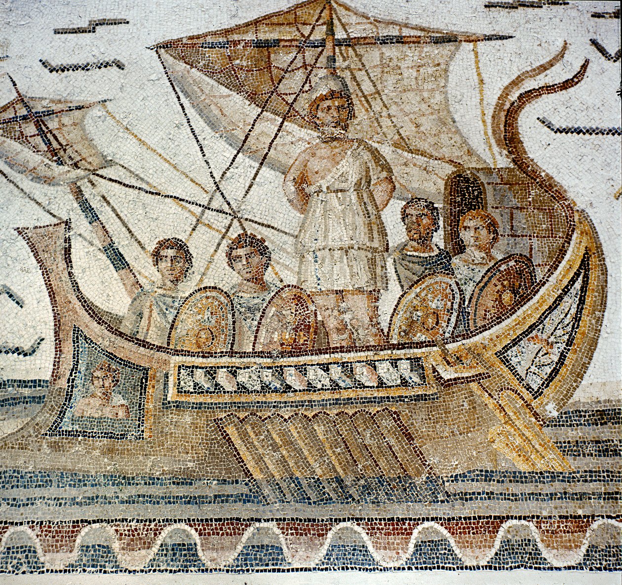 Ulisses and the Sirens, z „Odysei” Homera (mozaika) autorstwa Roman