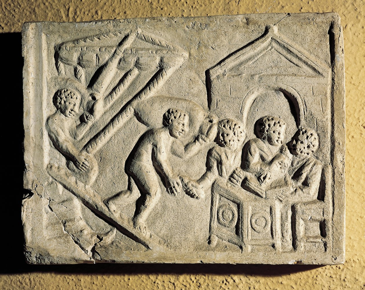 Rozładunek ładunków i kontrola portów, płaskorzeźba, cywilizacja rzymska autorstwa Roman