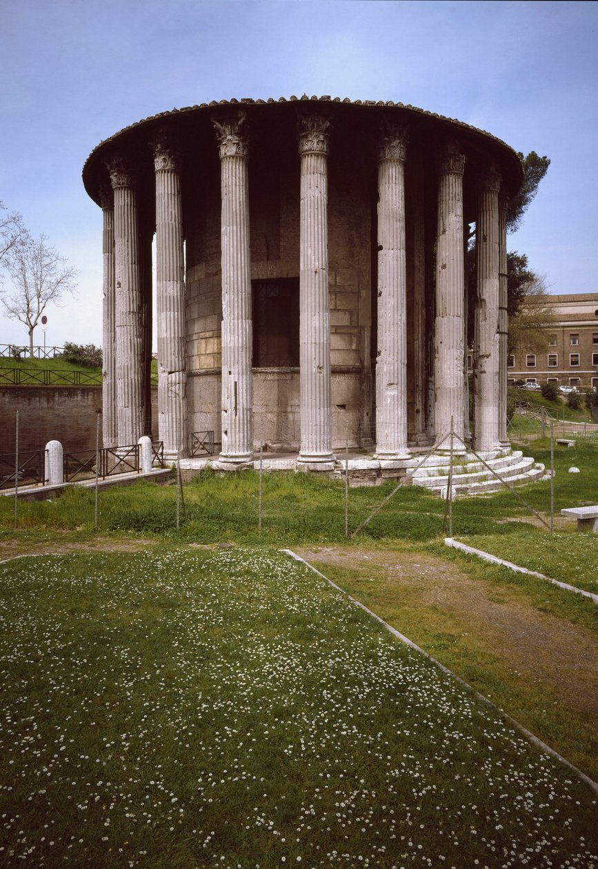 Widok świątyni Herkulesa Victora (Hercules Olivarius), 213 pne (fotografia) autorstwa Roman