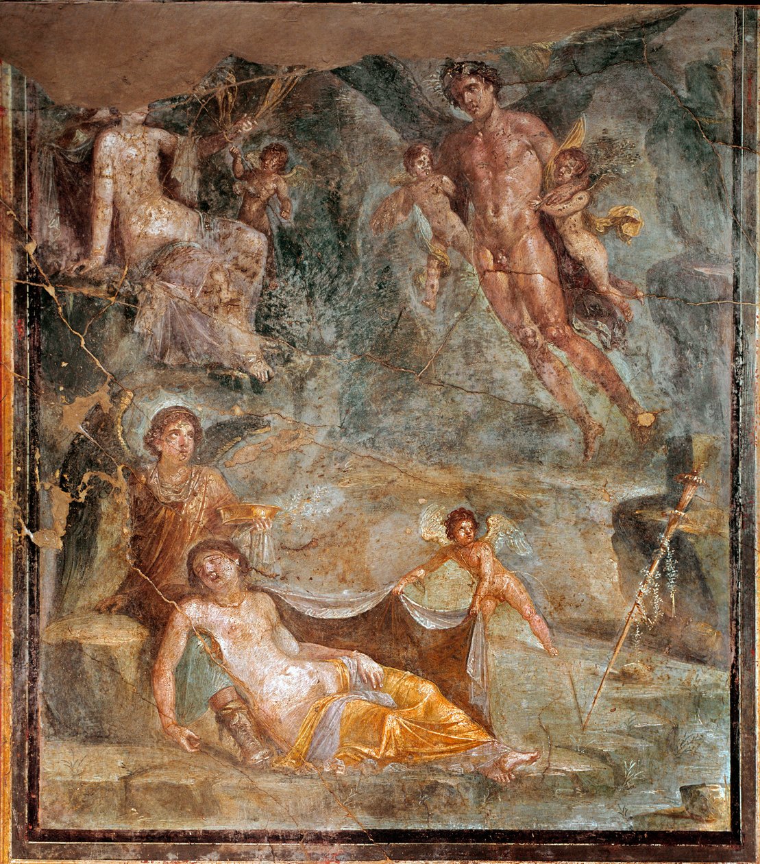 Ślub Zefira i bogini Chloris (fresk, 45-79 r.) autorstwa Roman