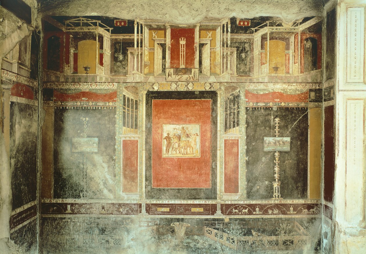 fresk z Domu Marco Lucrezio Fronto, Pompeje , Kampania, Cywilizacja rzymska autorstwa Roman