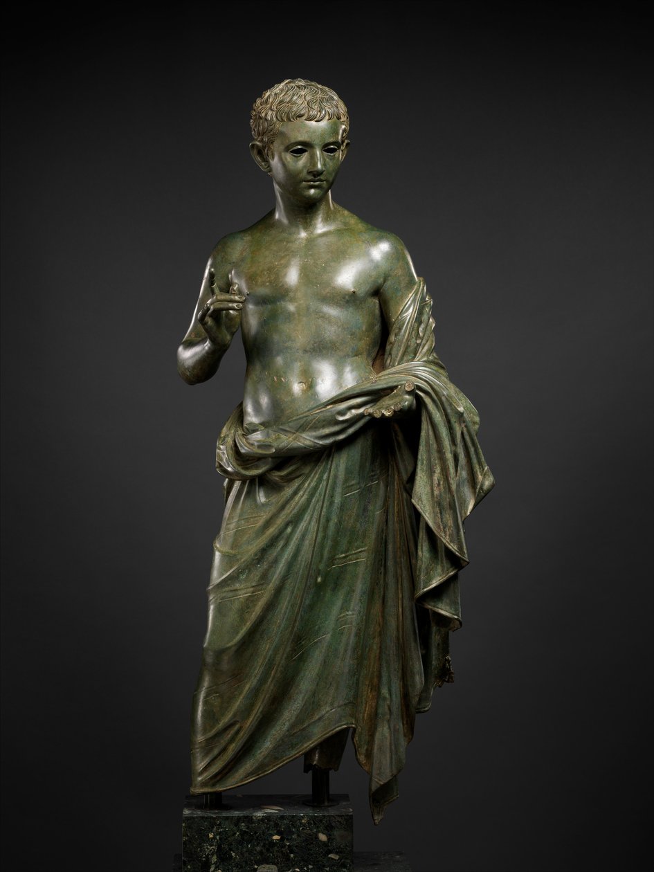 Spiżowa statua chłopca arystokraty, 27 pne-14 AD (brąz) autorstwa Roman Imperial Period
