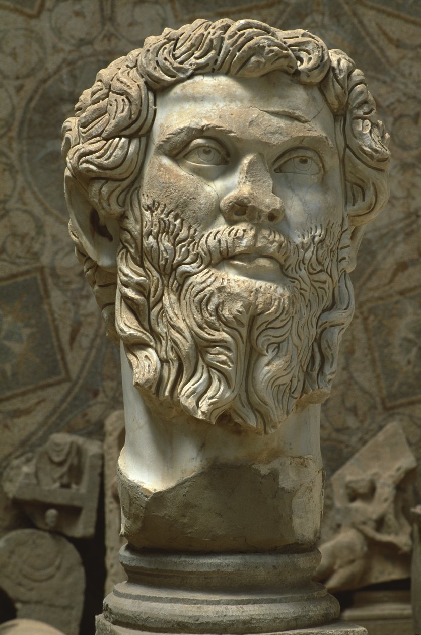 Popiersie Septimusa Sewera (145-211), okres cesarski (27 pne-395 ne) (marmur) autorstwa Roman Imperial Period