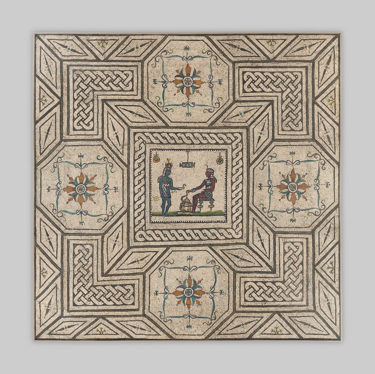 Bruk mozaikowy ze sceną egiptyzującą, ok. 130-150 n.e. (kamień i szkło) autorstwa Roman Imperial Period