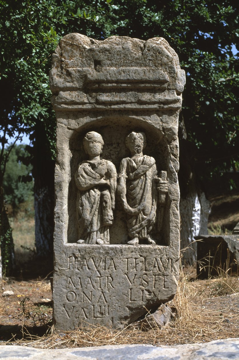 Stela z dwoma postaciami ludzkimi, Okres Wysokiego Imperium (27 p.n.e.-395 n.e.) autorstwa Roman Imperial Period