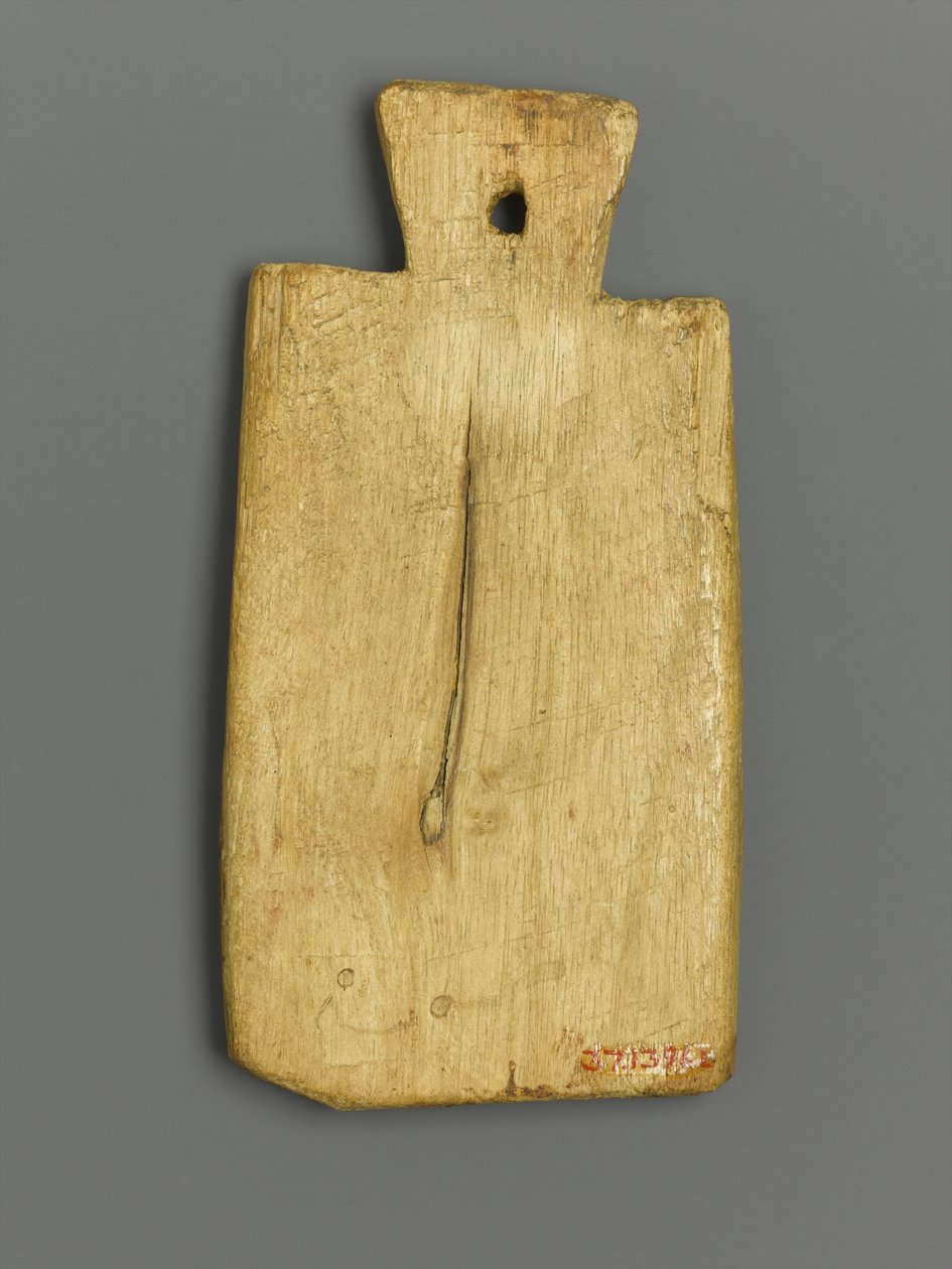 Zawieszka mumia z greckim napisem (drewno i pigment) autorstwa Roman Period Egyptian