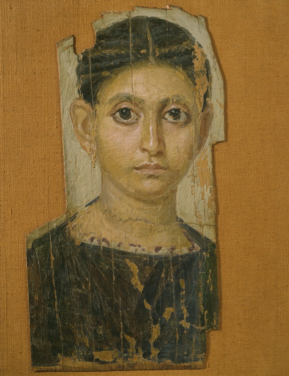 Portret kobiety mumii, z Fajum, koniec III wieku n.e. (wosk enkaustyczny na malowanym drewnie) autorstwa Roman Period Egyptian