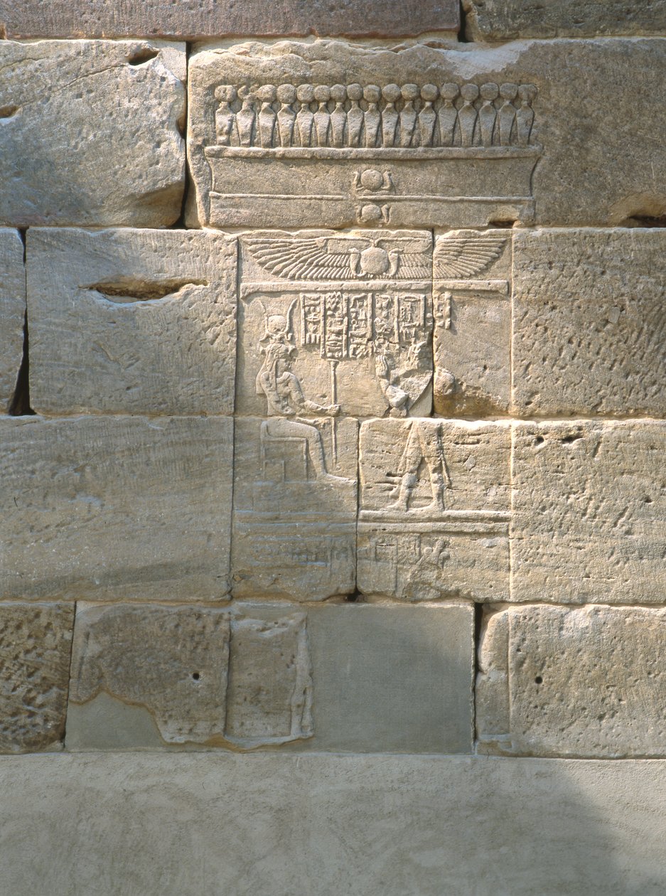 Płaskorzeźba ze świątyni Dendur, ok.10 pne (piaskowiec eoliczny) autorstwa Roman Period Egyptian
