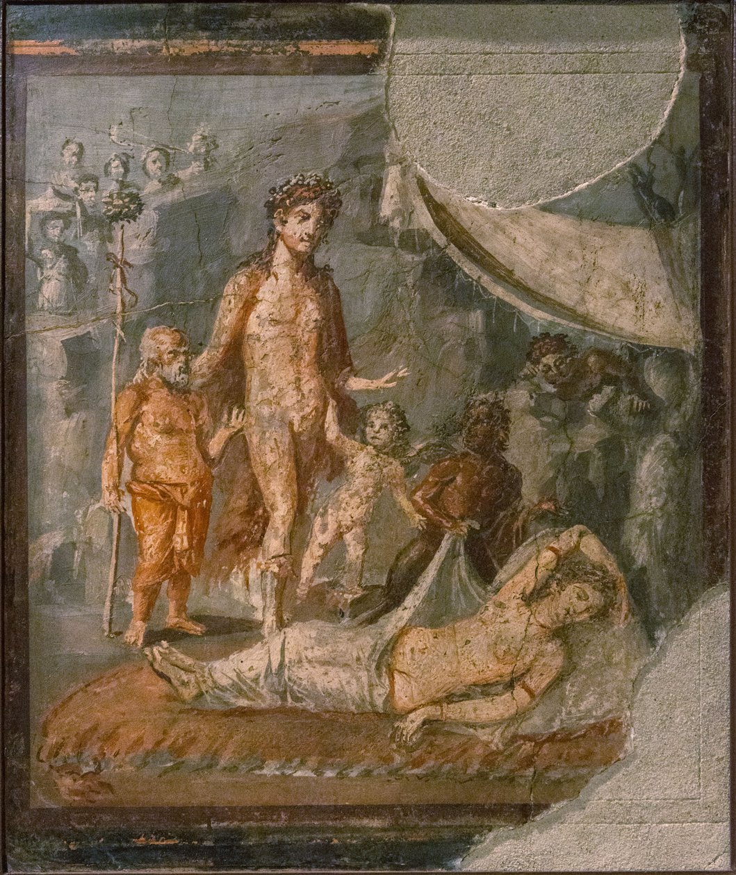 Ariadna Opuszczona przez Tezeusza na Naxos, I H. I wiek. OGŁOSZENIE. autorstwa Roman Pompeian wall painting.