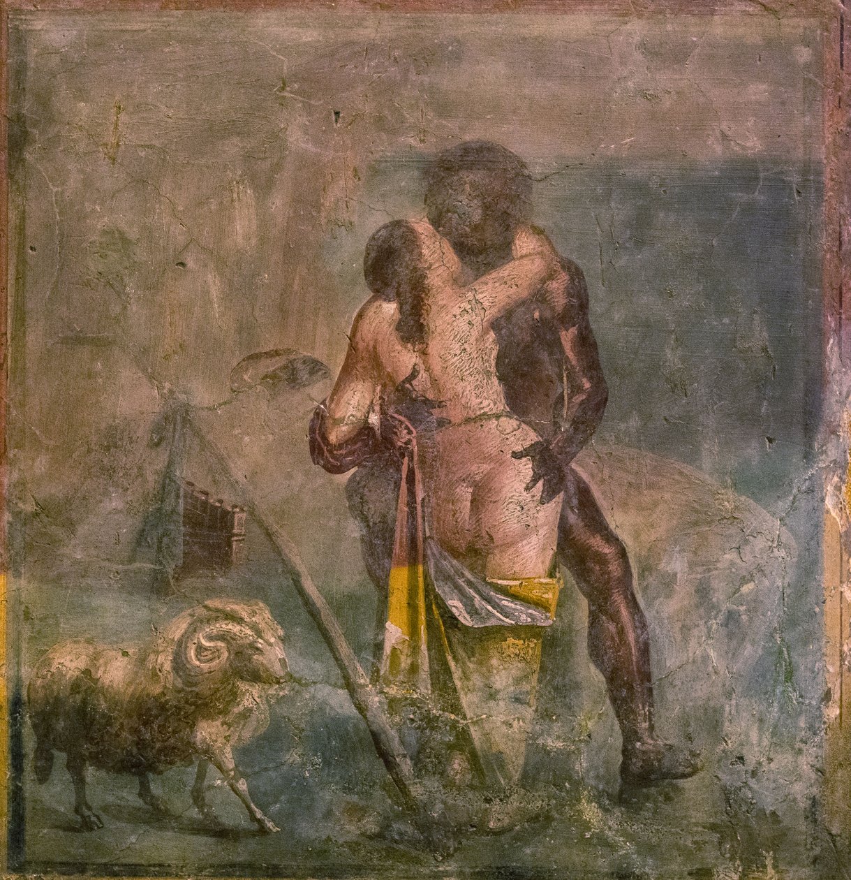 Galatea i Polifem, I wiek. autorstwa Roman Pompeian wall painting.