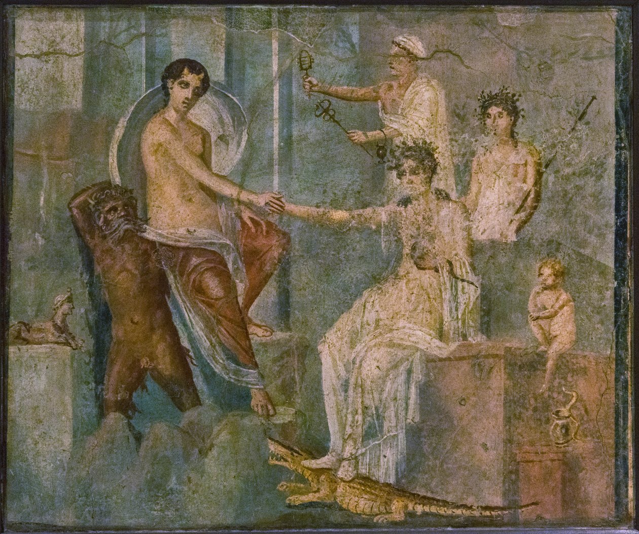 Jowisz i Io, 1.H. I wiek. OGŁOSZENIE. autorstwa Roman Pompeian wall painting.