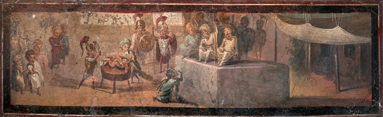Sąd Salomona, 1. tysiąclecie. autorstwa Roman Pompeian wall painting.