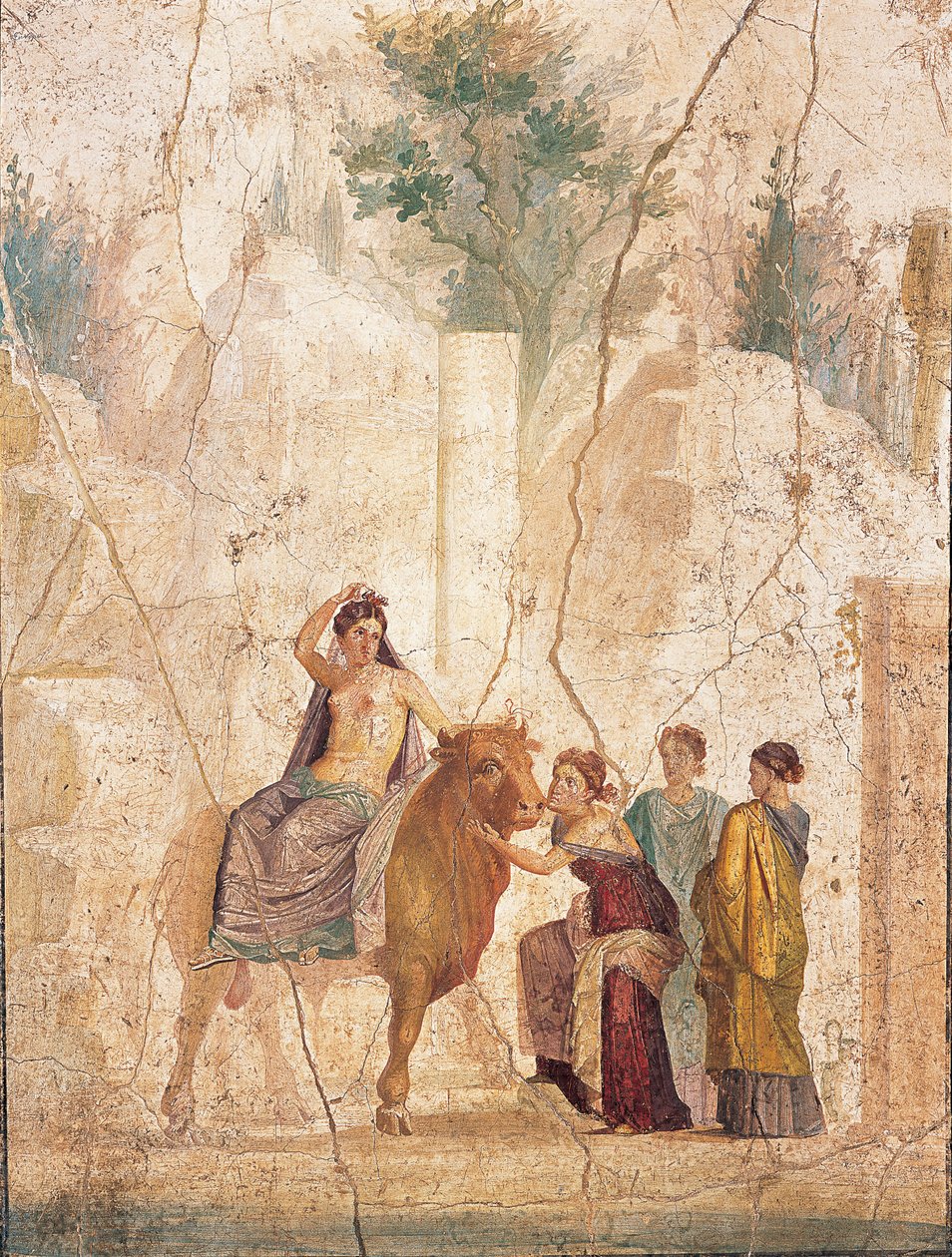 Gwałt Europy, 1.H. I wiek. OGŁOSZENIE. autorstwa Roman Pompeian wall painting.