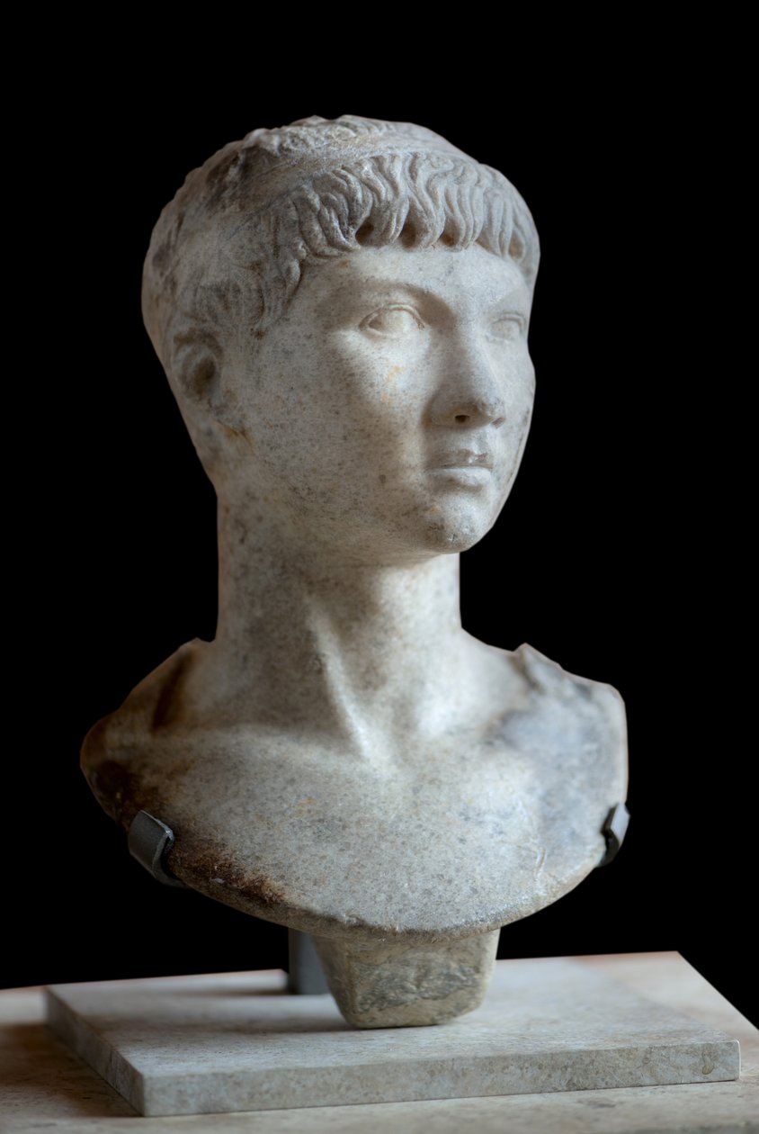 Sztuka Rzym Popiersie Ptolemeusza z Mauretanii (10 pne - 40 ne) marmur autorstwa Roman Roman
