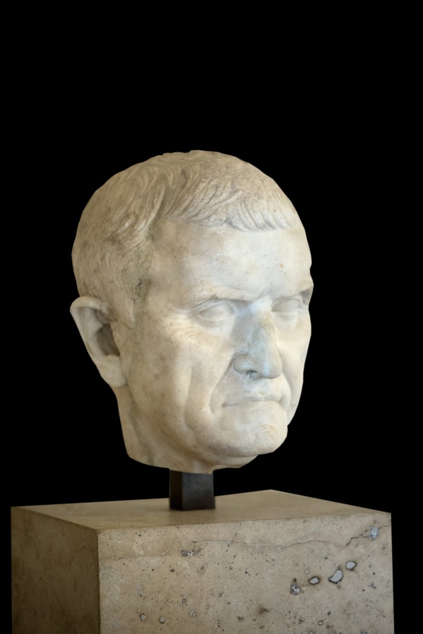 Sztuka Rzym Fragment posągu, portret nieznanego (marmur) autorstwa Roman Roman
