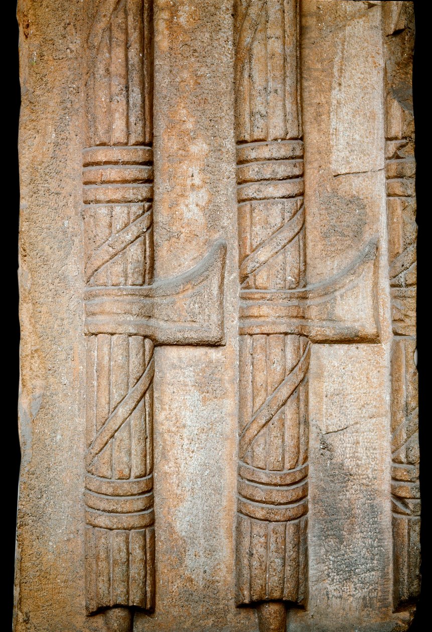 Płaskorzeźba przedstawiająca Belkę liktora okresu cesarskiego (symbole władzy rzymskiej) Rzym, Museo Nazionale Romano. (Fazy) autorstwa Roman Roman