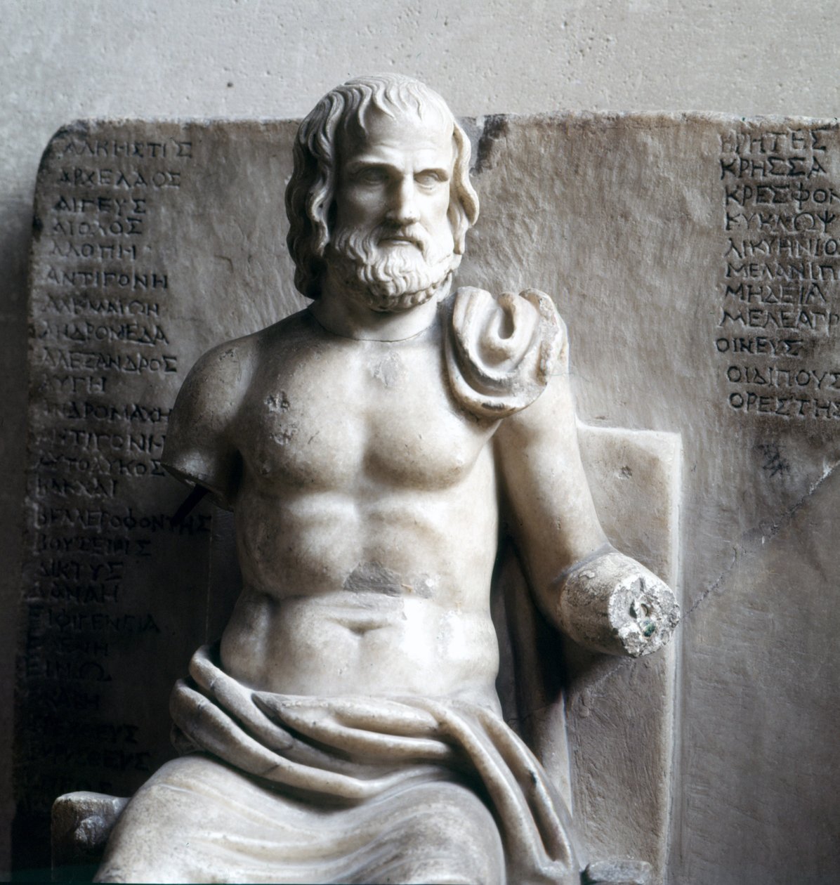 Eurypides, grecki poeta tragiczny. (Rzymski marmur cesarski) Luwr, Paryż. autorstwa Roman Roman