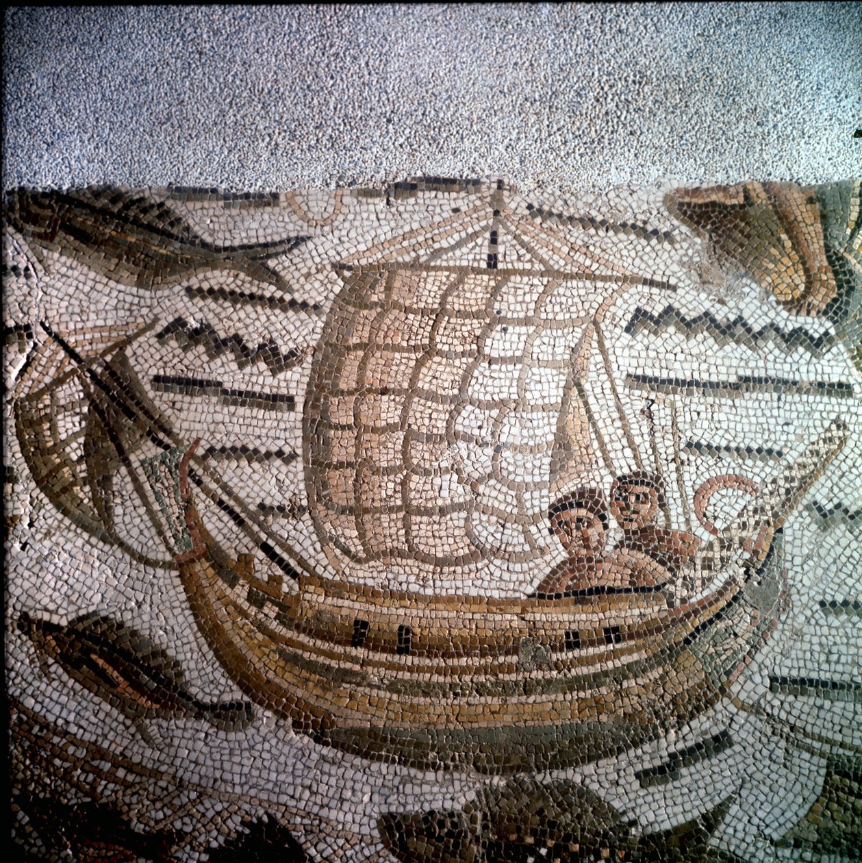 Scena wędkarska w Mosaic w Hippo w Algierii. autorstwa Roman Roman