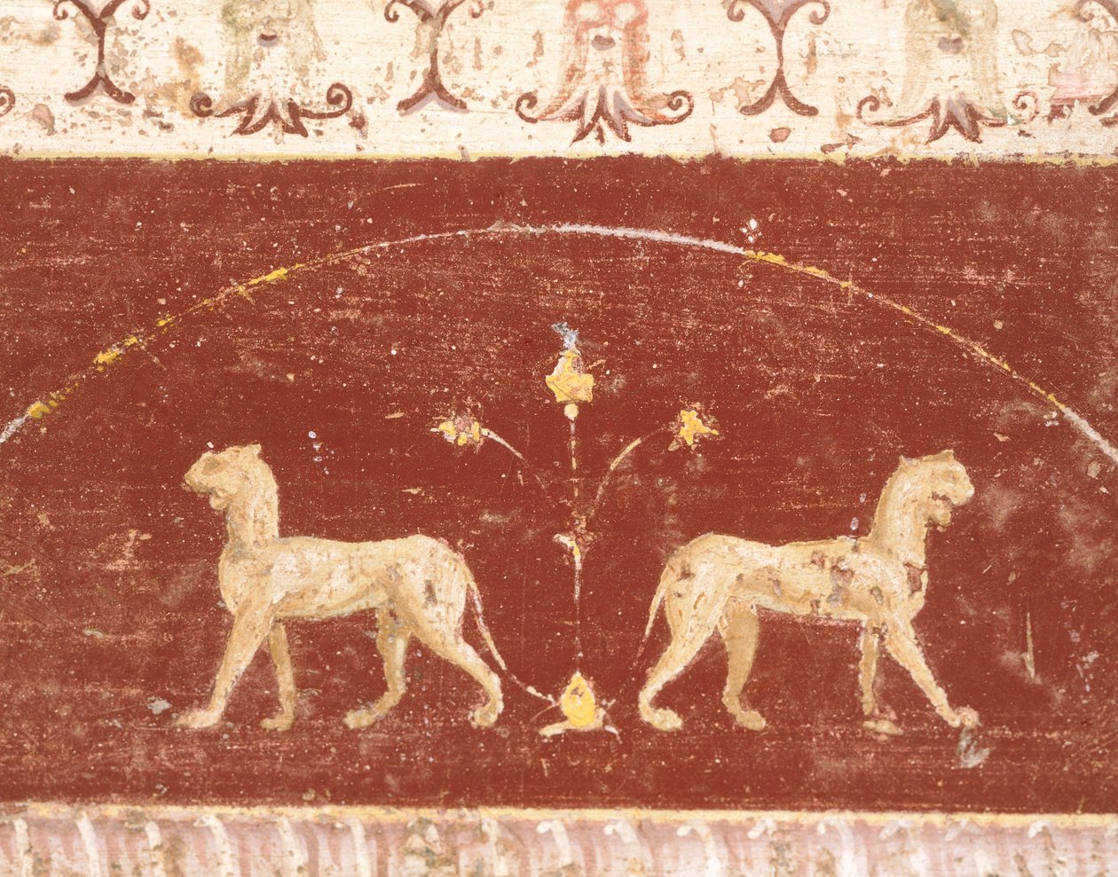Dekoracja fresków z sali Tablino, domu Marka Lukrecjusza Fronto, Pompeje, Kampania, cywilizacja rzymska autorstwa Roman Roman