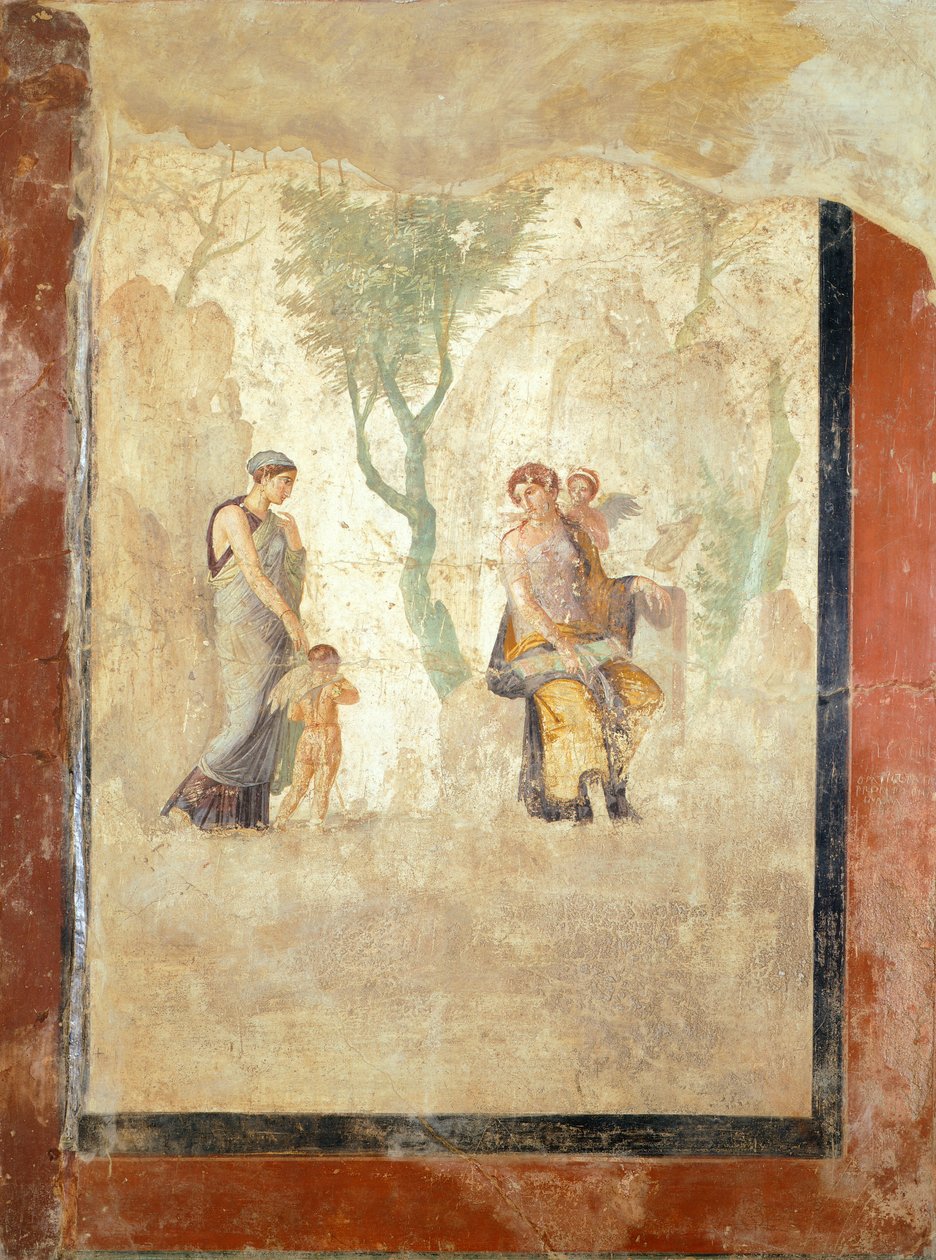Fresk przedstawiający Erosa ukaranego w obecności Afrodyty, z Domu Miłości Ukaranej w Pompejach (Lista Światowego Dziedzictwa UNESCO autorstwa Roman Roman