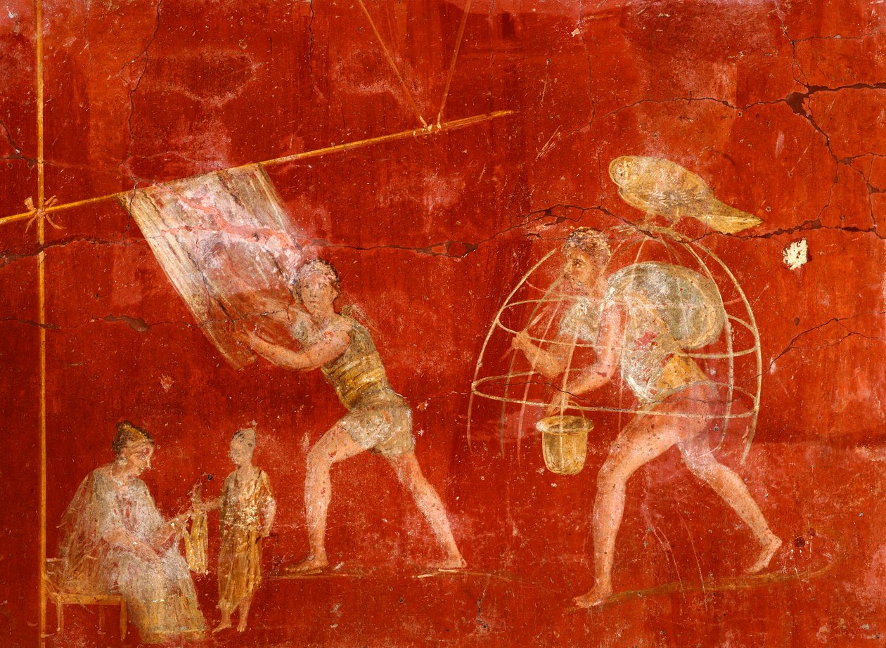 Fresk przedstawiający pralnię z Pompei (Lista Światowego Dziedzictwa UNESCO). autorstwa Roman Roman
