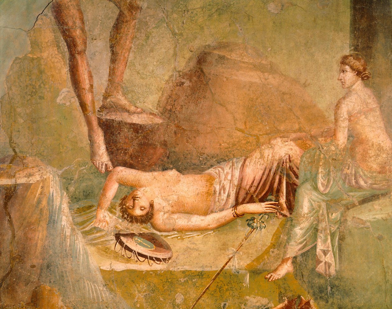 Fresk przedstawiający śpiącą Maenad, z Domu Citharist, Pompeje, Kampania, cywilizacja rzymska autorstwa Roman Roman